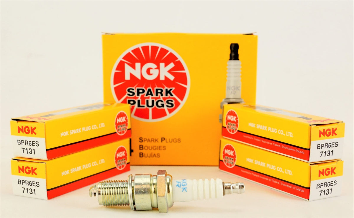 NGK front packaging for BPR6ES four-pack showing product and part number benefits