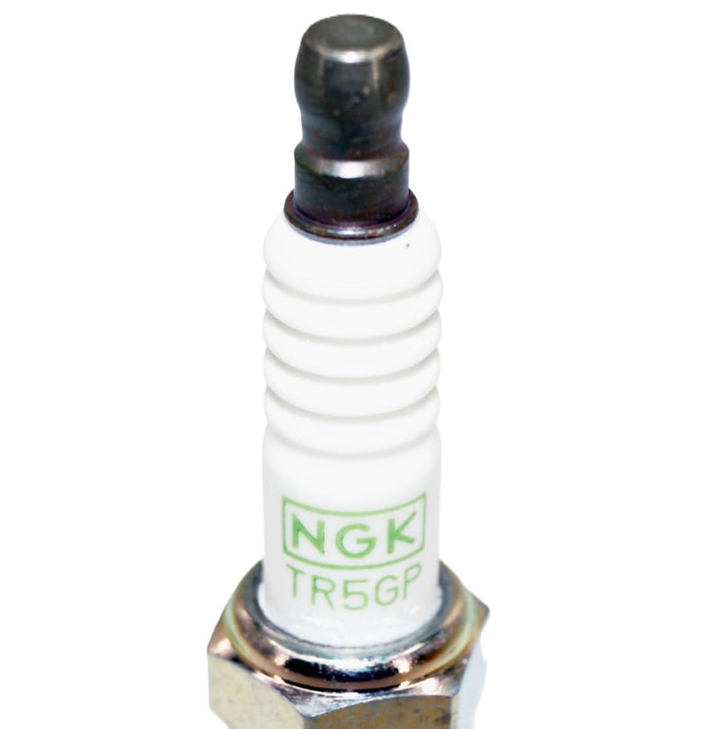 NGK platinum electrode tip close-up demonstrating long life and stable spark delivery