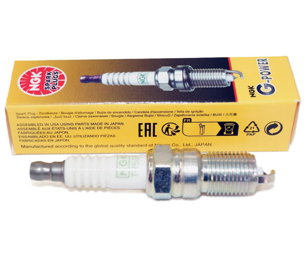 NGK single G‑Power plug close-up showing durable materials and clear design benefit