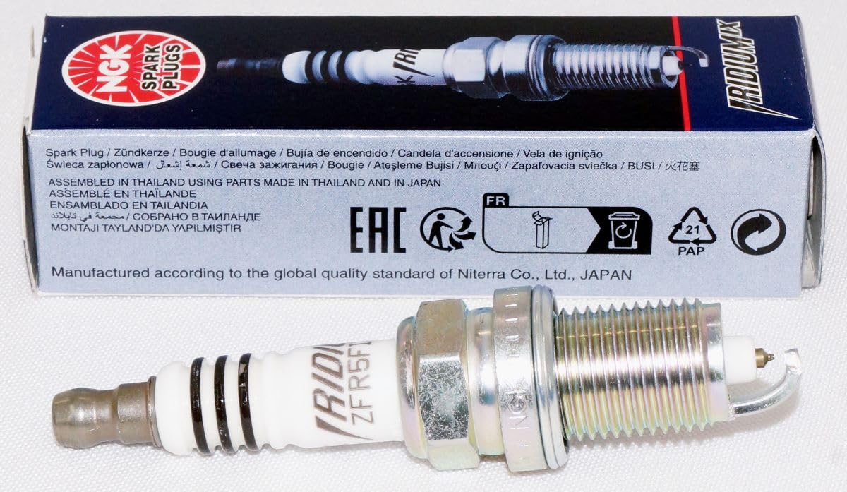 NGK close-up of iridium center electrode for long-lasting spark