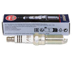 NGK iridium close-up electrode showing fine center tip for stronger sparks and longevity