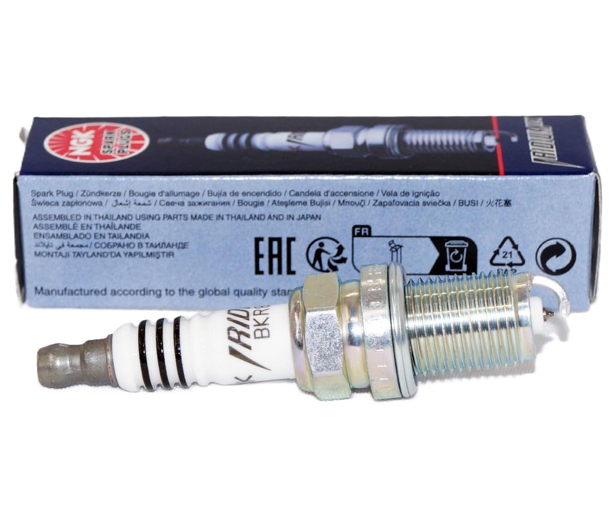 NGK fine iridium electrode close-up highlighting durable tip for longer life