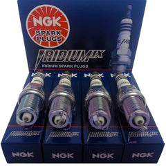 NGK iridium spark plug front view showing part number and robust construction benefit