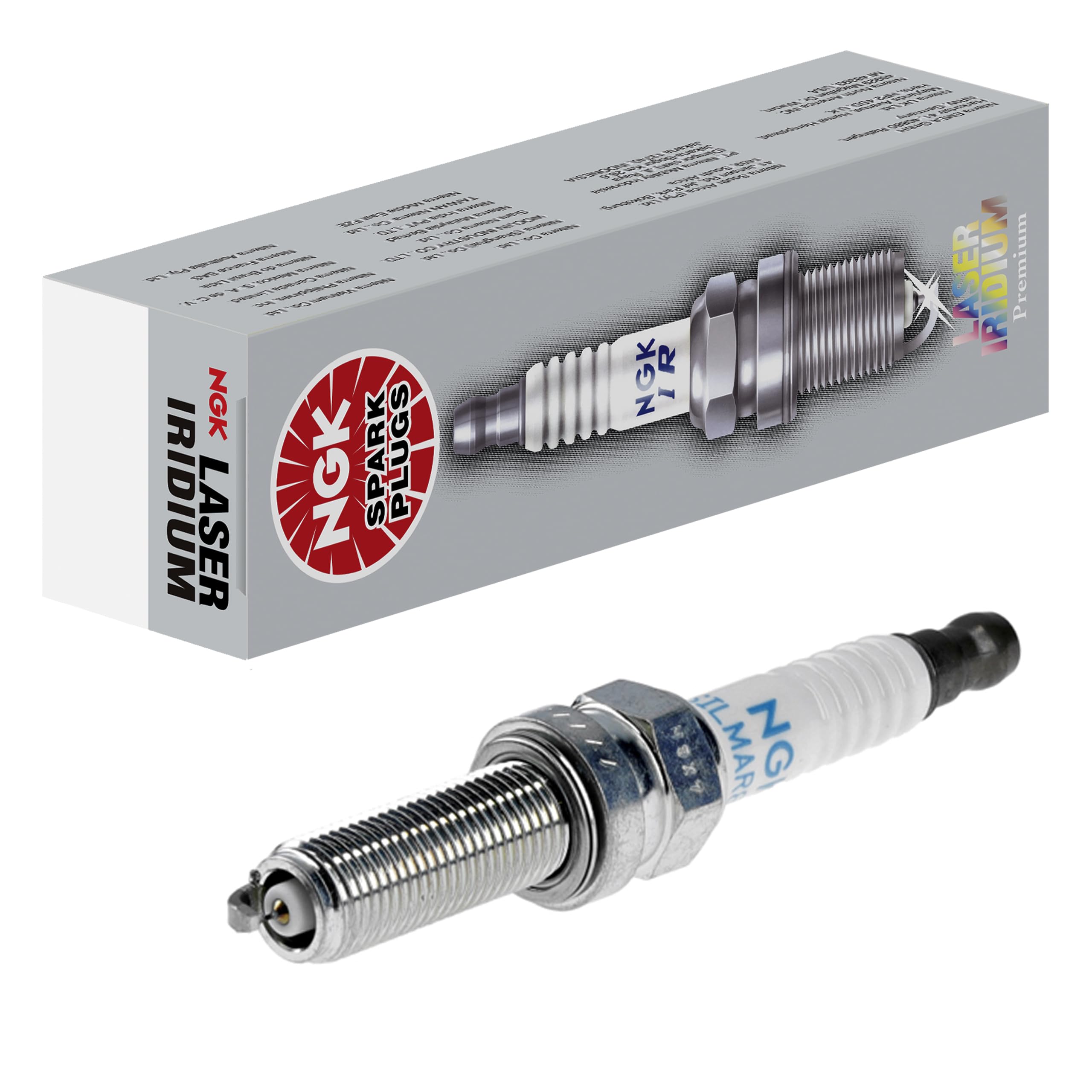 NGK iridium SILMAR8A9S front view showing durable tip and reliable ignition