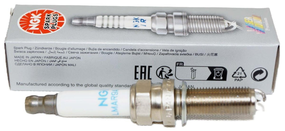 NGK LMAR9AI8D close-up of electrode and insulator highlighting precision construction and durability