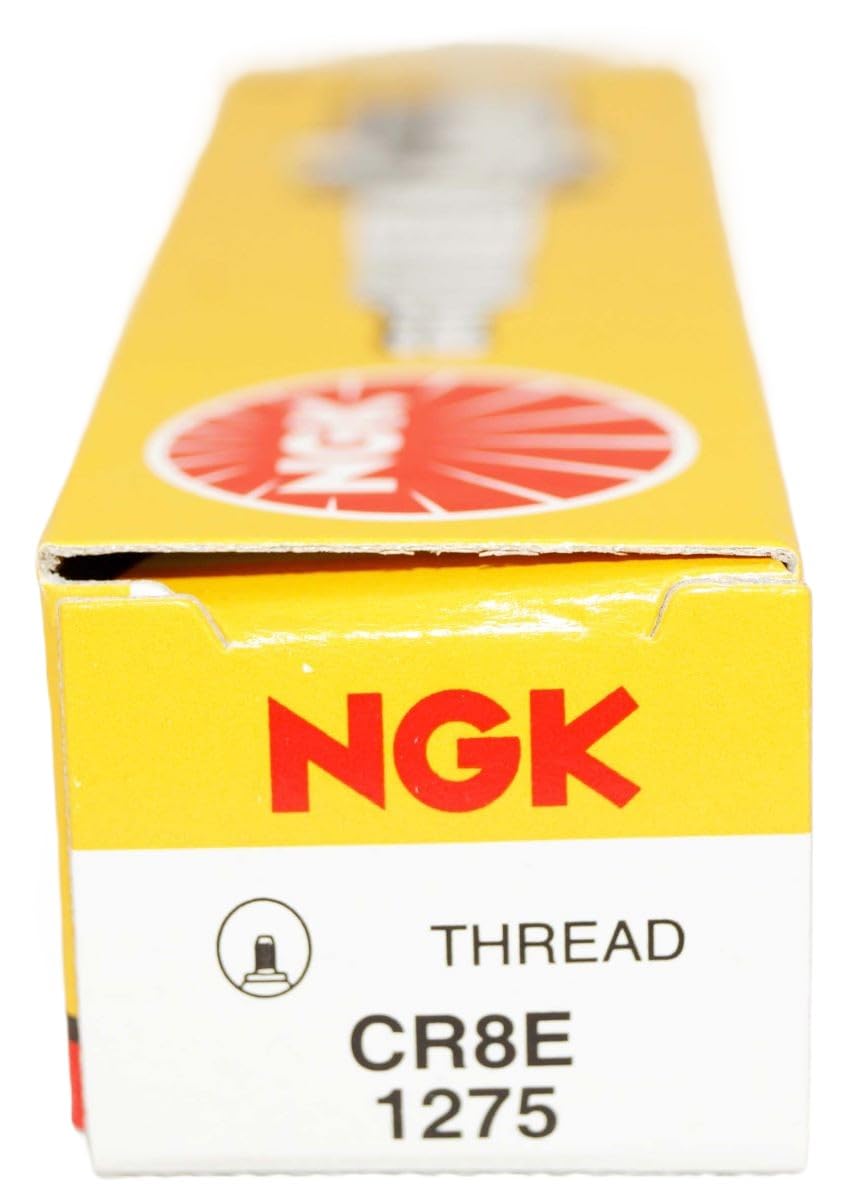 NGK pack beside a ruler showing 10mm thread and 19mm reach for quick size confirmation