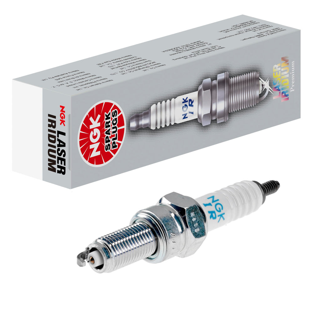 NGK SIMR8A9 front packaging showing part label and benefits