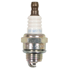 NGK spark plug electrode closeup highlighting solid nose and consistent spark benefit