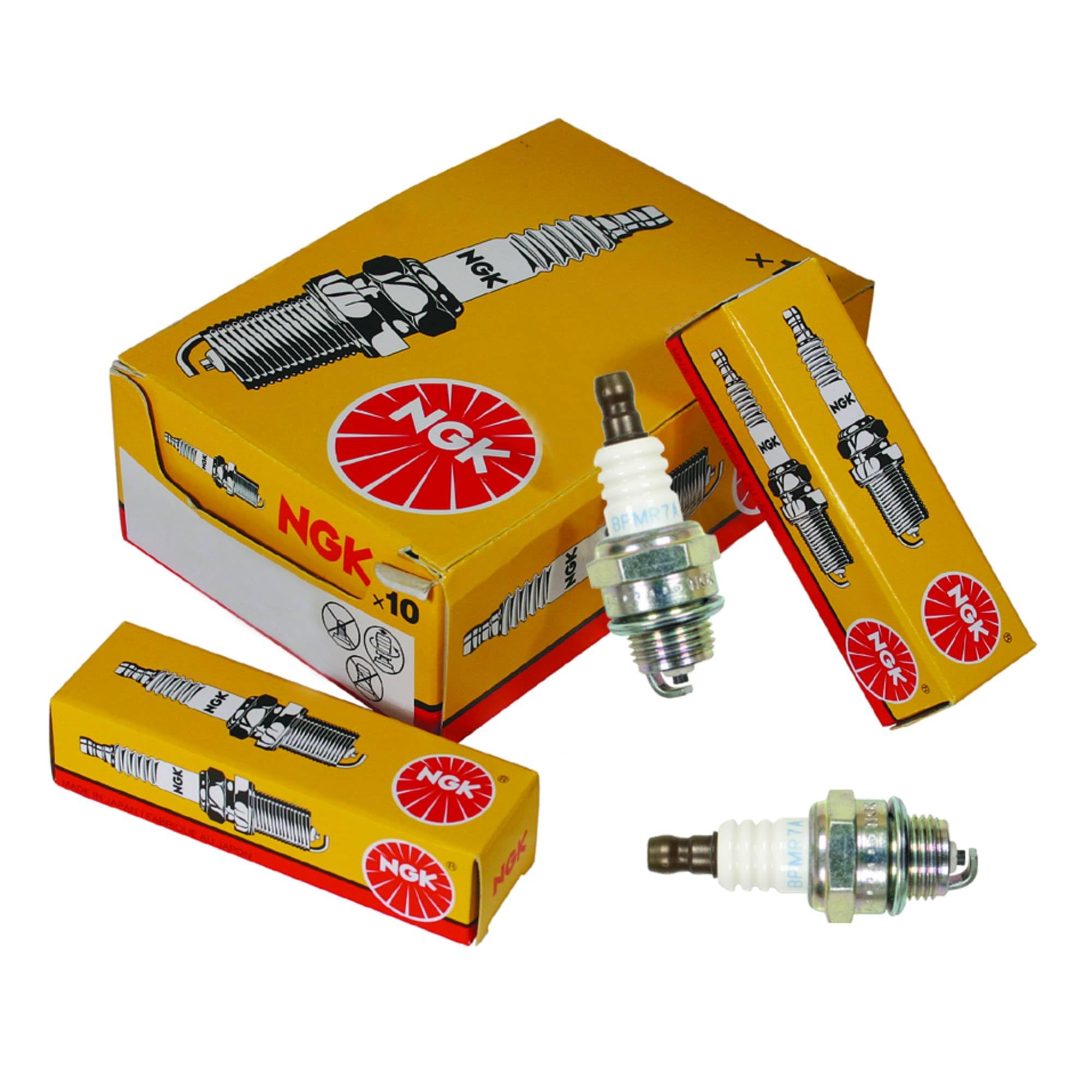 NGK spark plug front packaging showing 10-pack and clear identification benefit