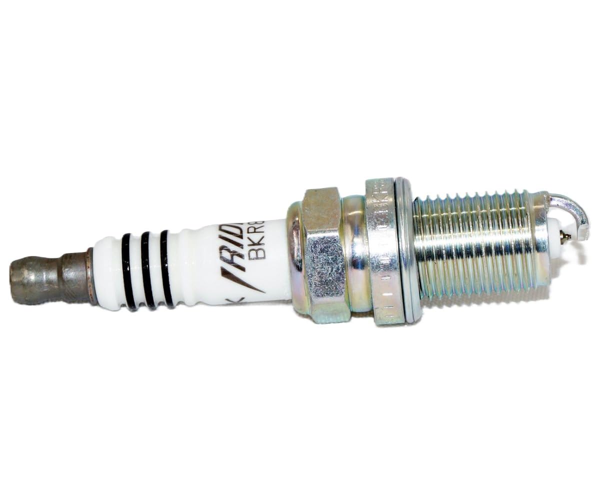 NGK spark plug side profile label showing model and specification for accurate fitment