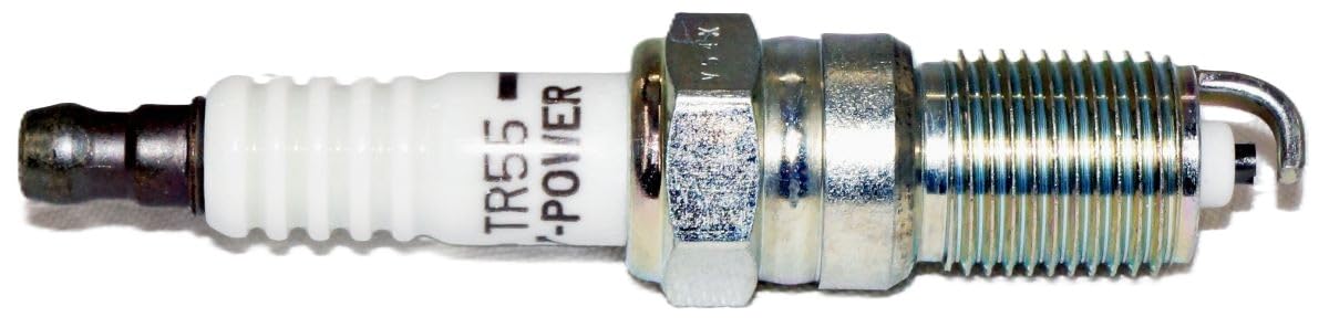 NGK TR55 electrode detail close-up showing clean tip for consistent ignition benefit