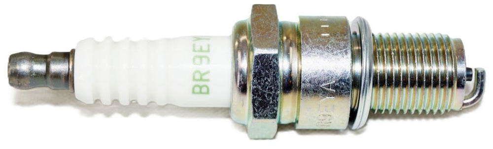 NGK v-cut electrode detail showing spark focus for faster ignitability