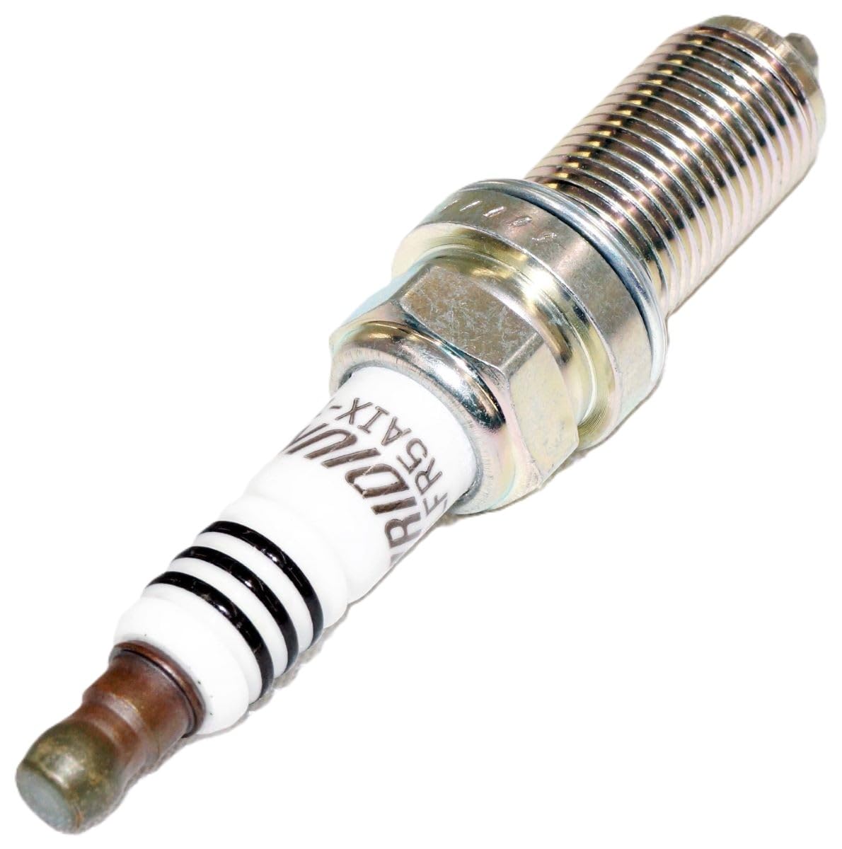 NGK crush washer and non-removable nut terminal close-up ensuring secure seal