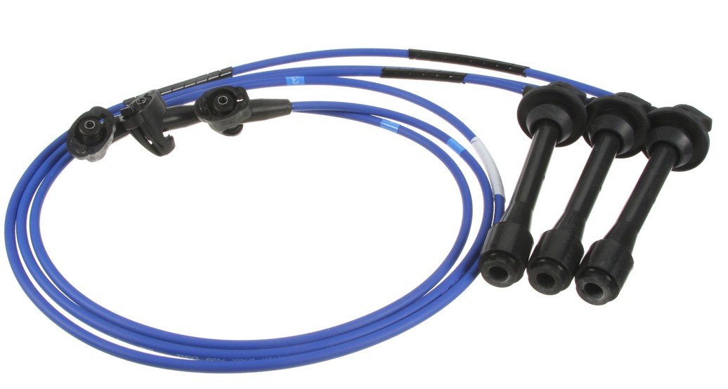 NGK wires installed on a Toyota engine demonstrating correct routing and reliable spark delivery