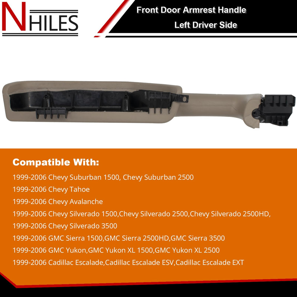 NHILES armrest installed on door panel demonstrating restored appearance benefit