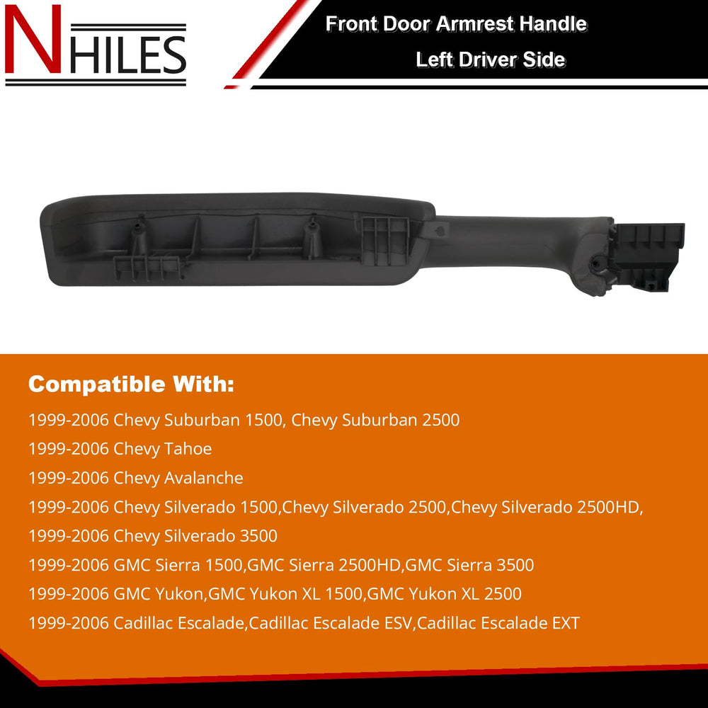 NHILES armrest mounted on door demonstrating correct alignment and easy installation