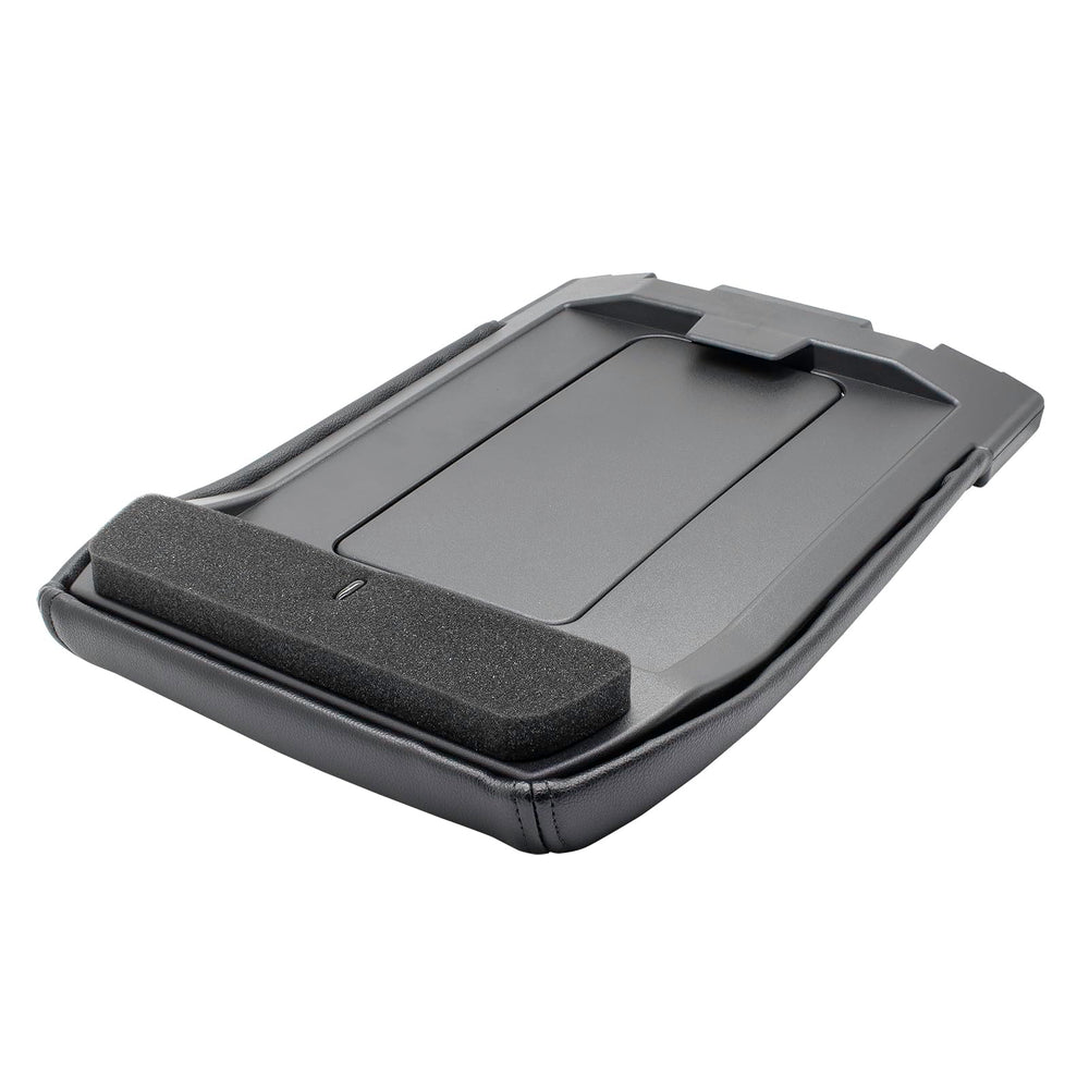 NHILES installed lid in truck console showing improved function and look