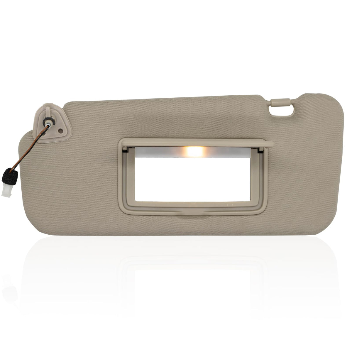 NHILES driver side visor front view showing beige match and improved shade