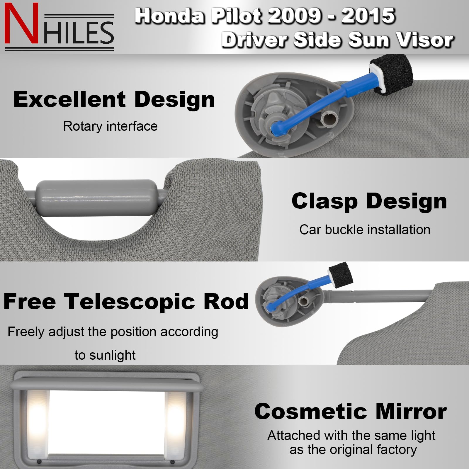 NHILES visor backside with mounting points visible for quick fitment