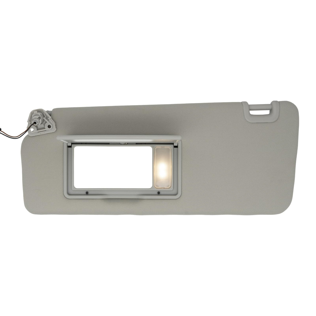 NHILES left sun visor front view showing clean gray finish and fitment benefit