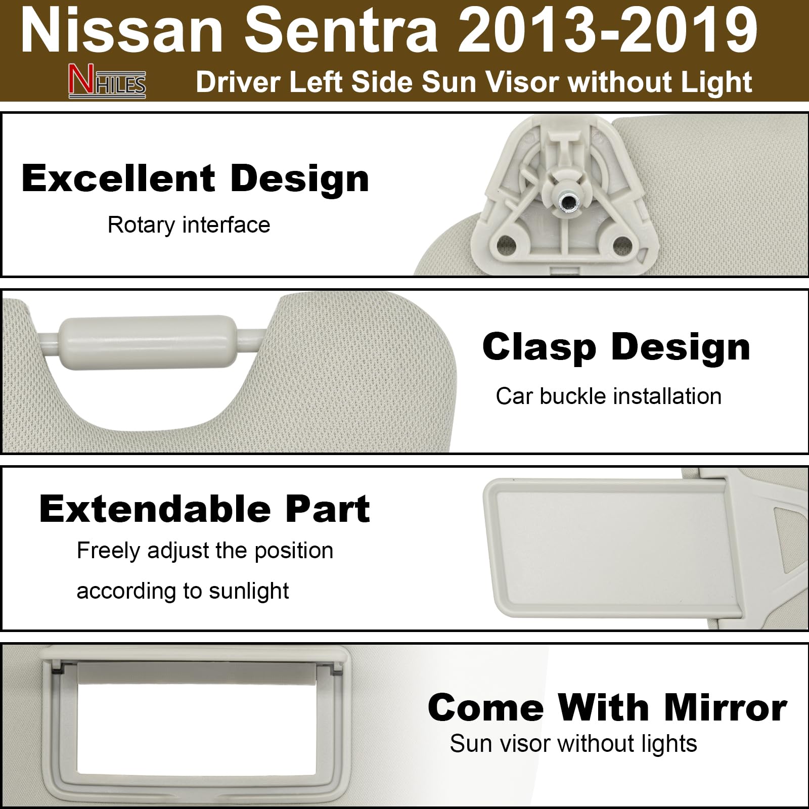 NHILES visor installed in Nissan Sentra demonstrating restored shade benefits