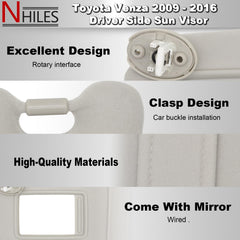 NHILES sun visor close-up of fabric texture for a clean interior look