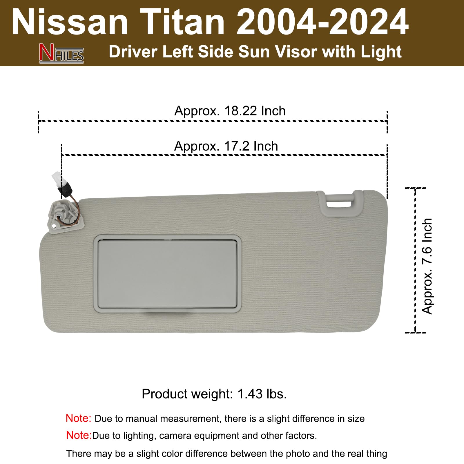 NHILES visor installed in Nissan Titan interior restoring sun protection benefit
