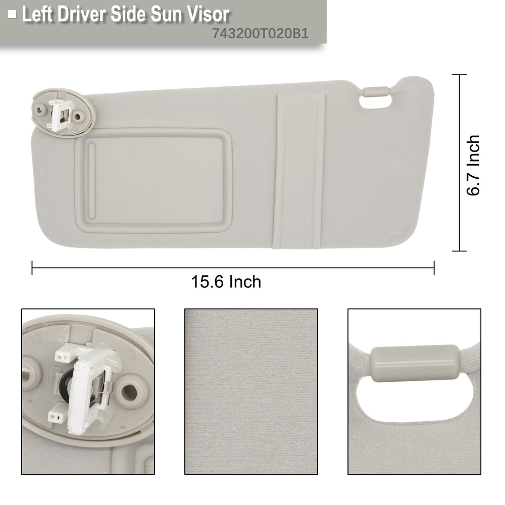 NHILES sun visor beside ruler for scale showing correct dimensions