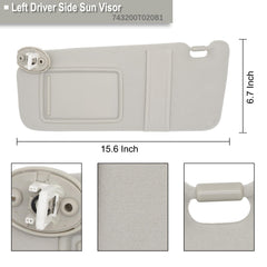 NHILES sun visor beside ruler for scale showing correct dimensions