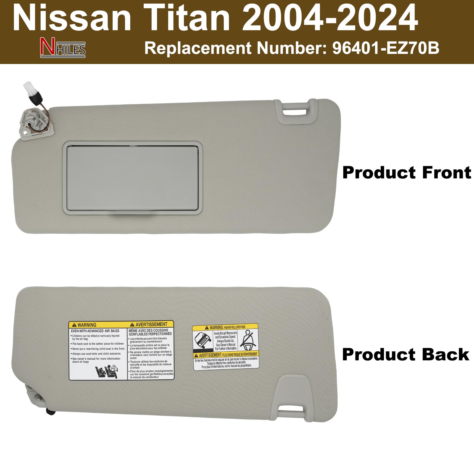 NHILES visor size comparison next to hand showing correct scale for fitment