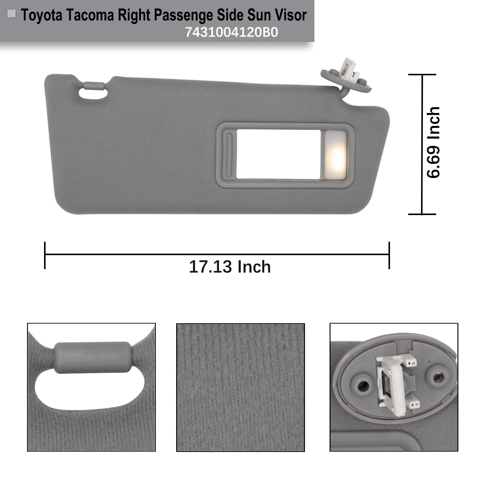 NHILES visor installed in Toyota Tacoma cabin demonstrating seamless fit