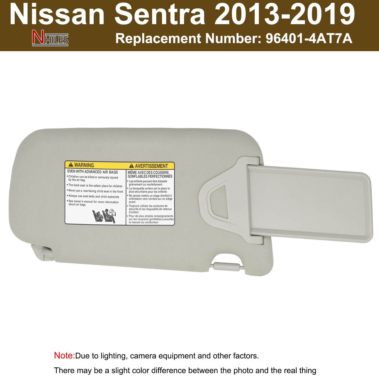 NHILES visor beside ruler showing dimensions and accurate fit benefits