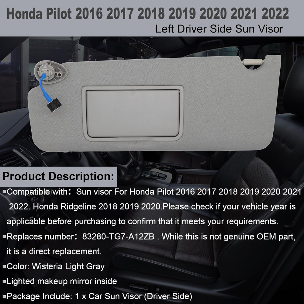 NHILES visor with mirror open and light on for better visibility