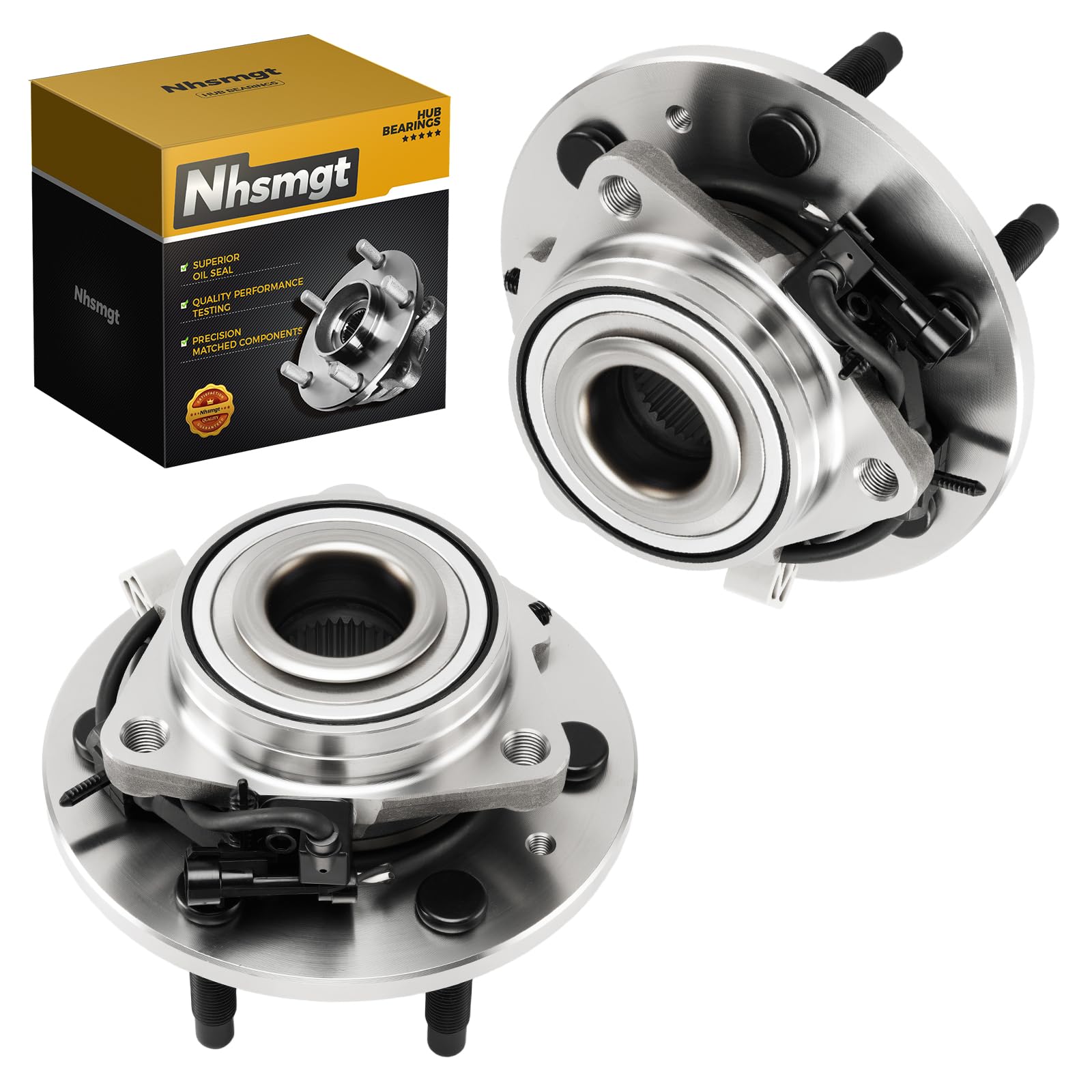 Nhsmgt front hub assembly front view showing robust construction and improved longevity