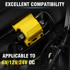 nibbi ignition coil wiring detail highlighting cut-to-fit cable and secure terminals