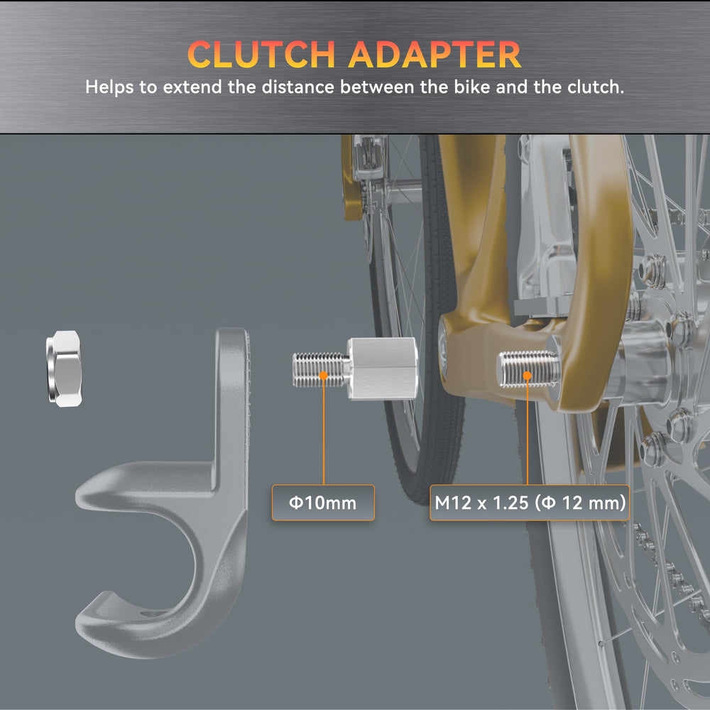 NICEDACK adapter installed on bike hub showing improved tire clearance benefit