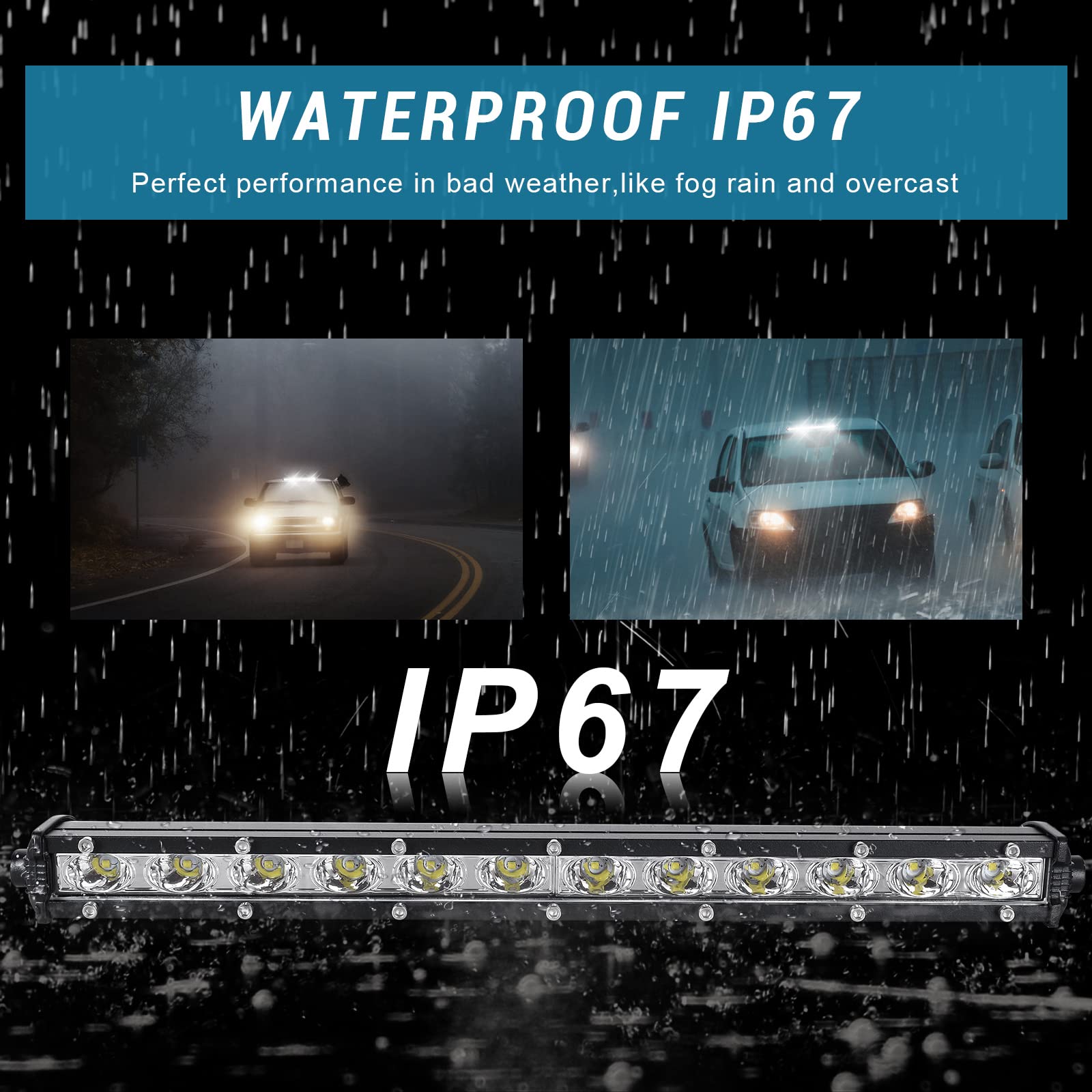 nifeida light bar mounted on bumper showing size scale and robust adjustable bracket benefit