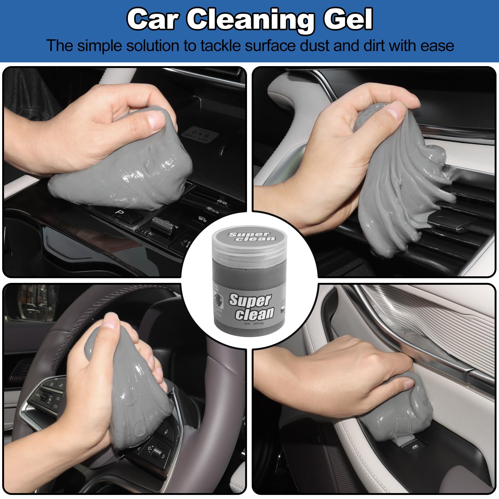 NIKCOSMK cleaning gel jar and 100ml spray bottle for lifting dirt from textured surfaces