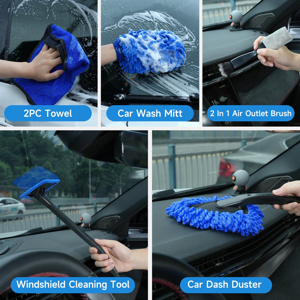 NIKCOSMK microfiber towels and wool pads for polishing and high-absorbency drying