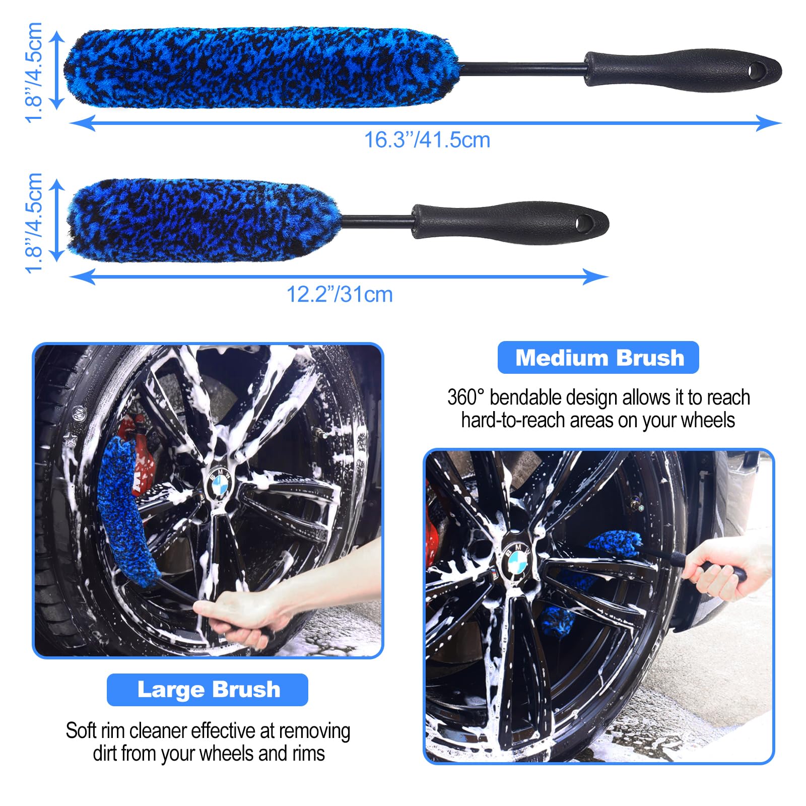NIKCOSMK microfiber wheel woolie close-up showing soft fibers that protect finish