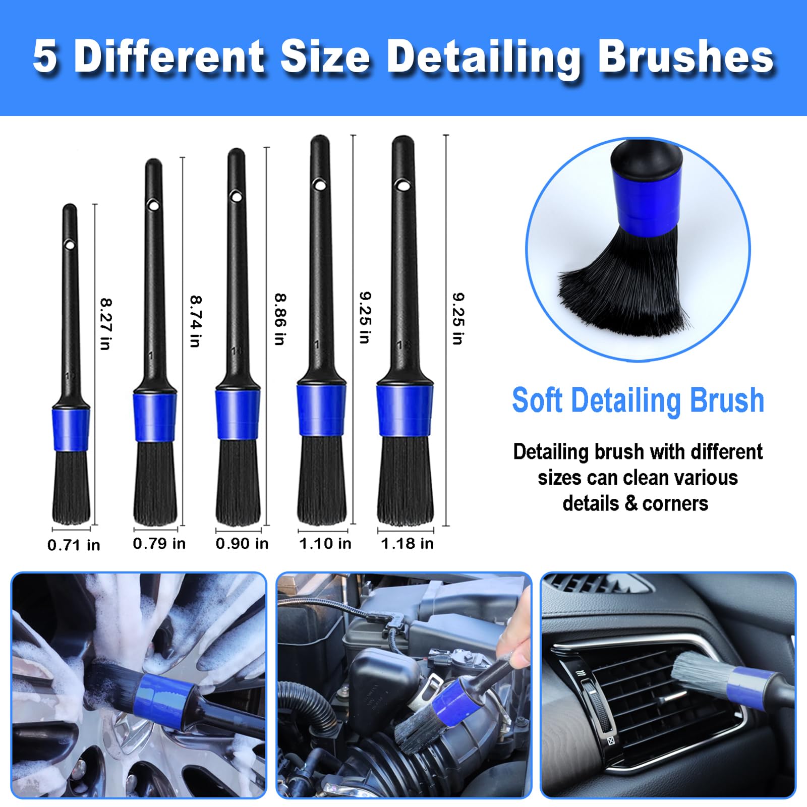 NIKCOSMK tire brush stiff bristles cleaning sidewall grime effectively