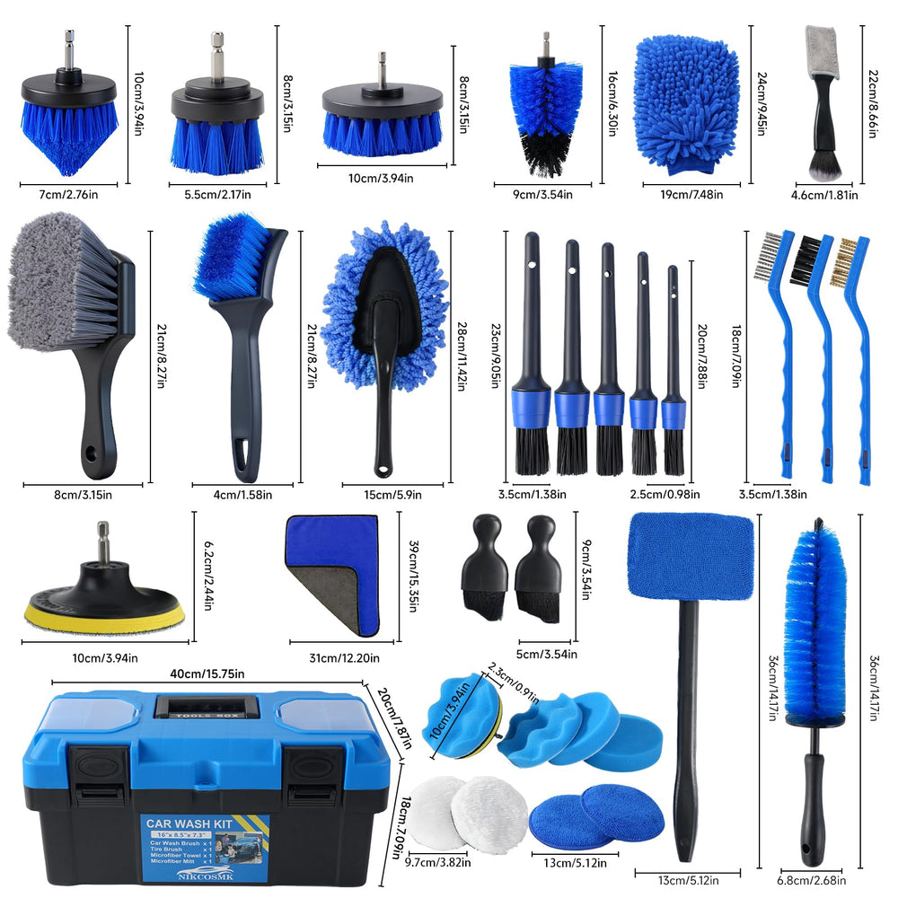 NIKCOSMK open toolbox displaying brushes, pads and drill attachments for fast access