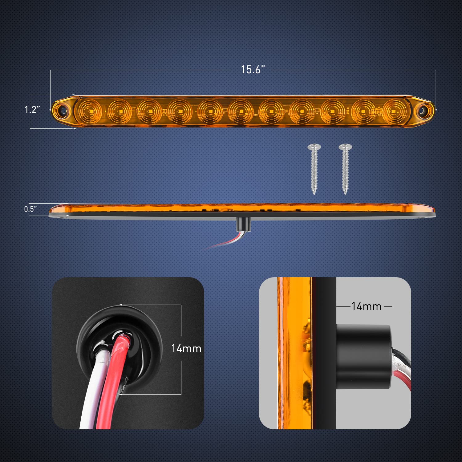 Nilight close-up of 11 SMD LEDs highlighting bright visibility