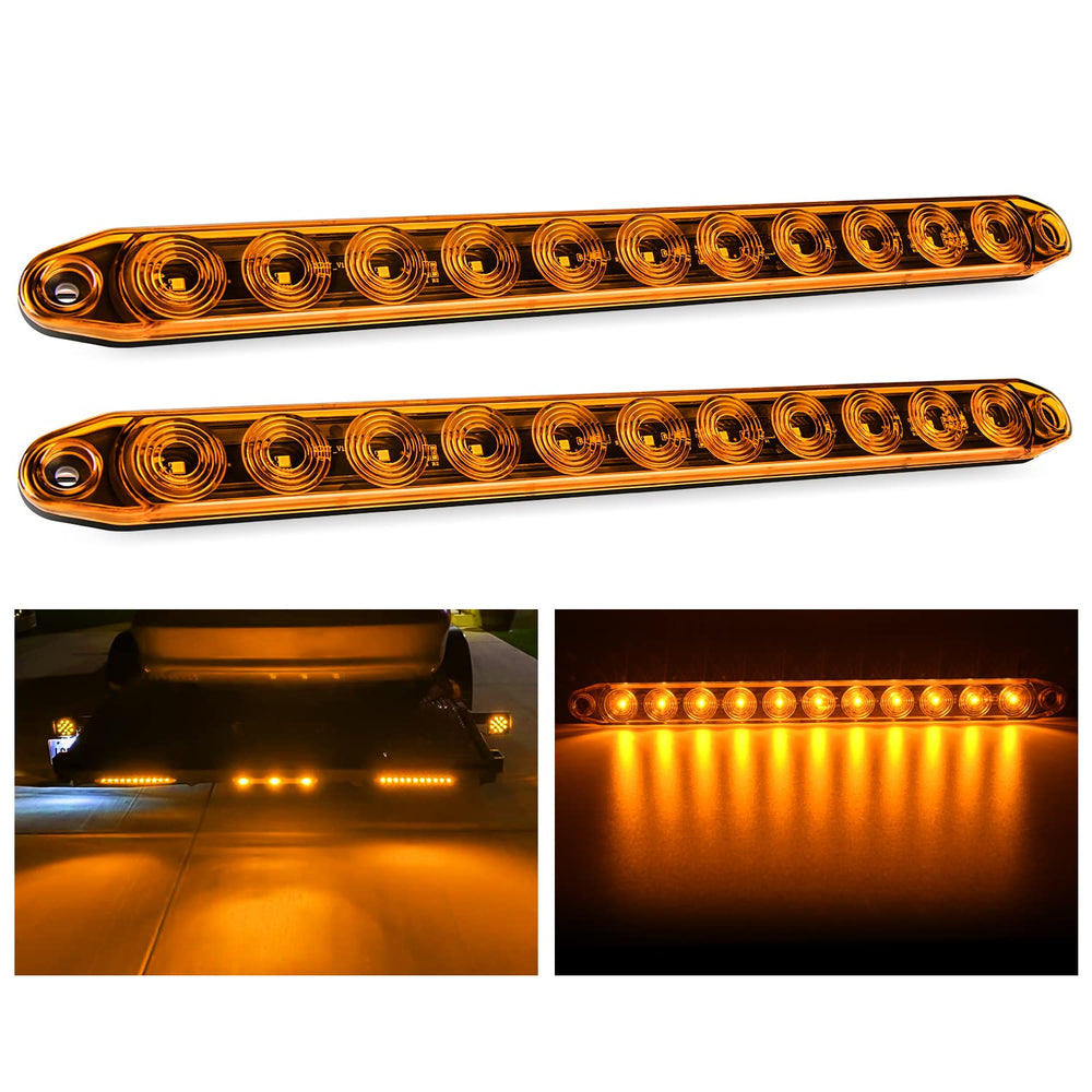 Nilight 16" front view showing amber lens for clear signaling