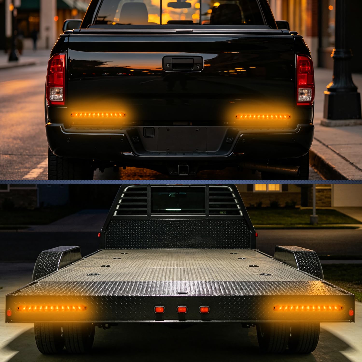 Nilight nighttime shot on trailer showing improved road visibility