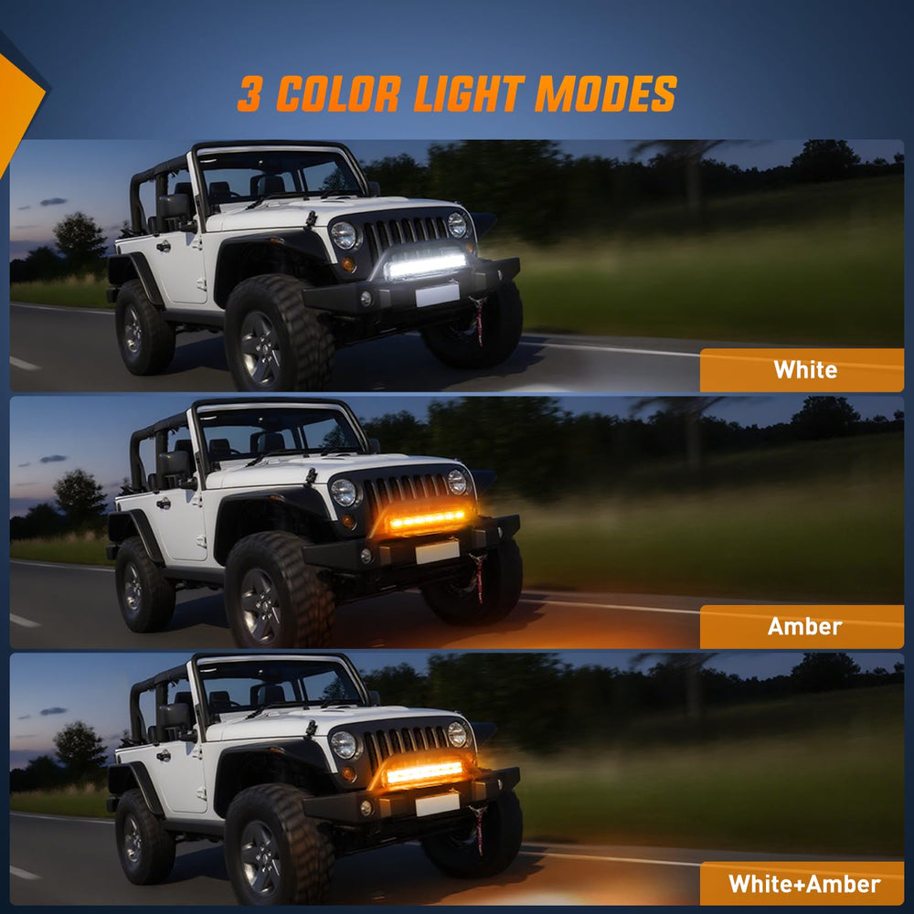 Nilight close-up on LED array showing white and amber diodes for mixed-beam performance