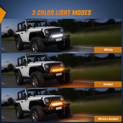 Nilight close-up on LED array showing white and amber diodes for mixed-beam performance