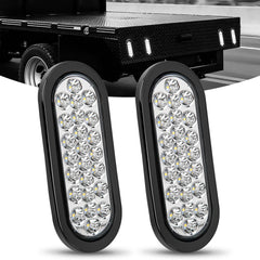 Nilight 6" oval front view showing LEDs and clear lens for improved visibility