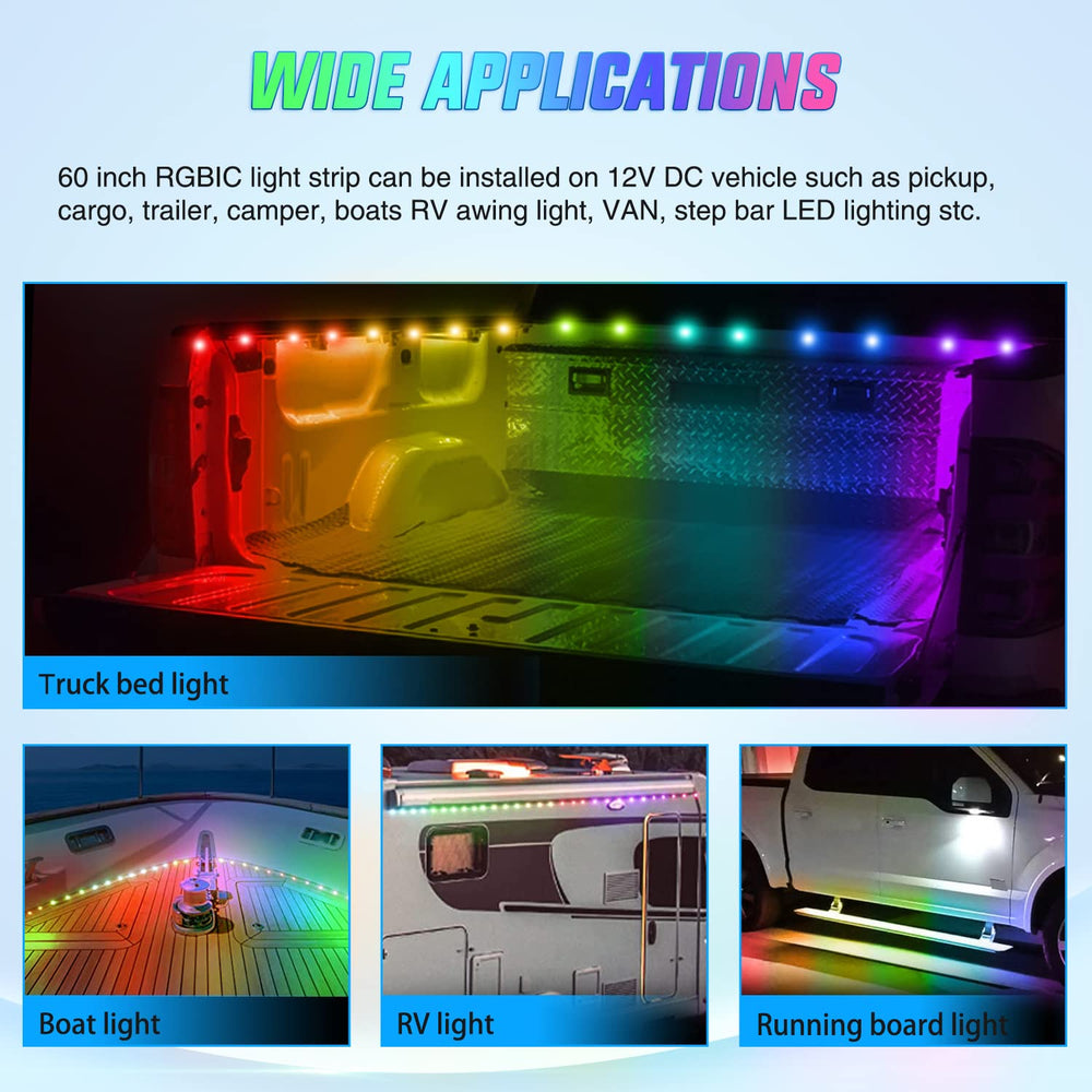 Nilight mobile app color picker showing custom lighting and schedules