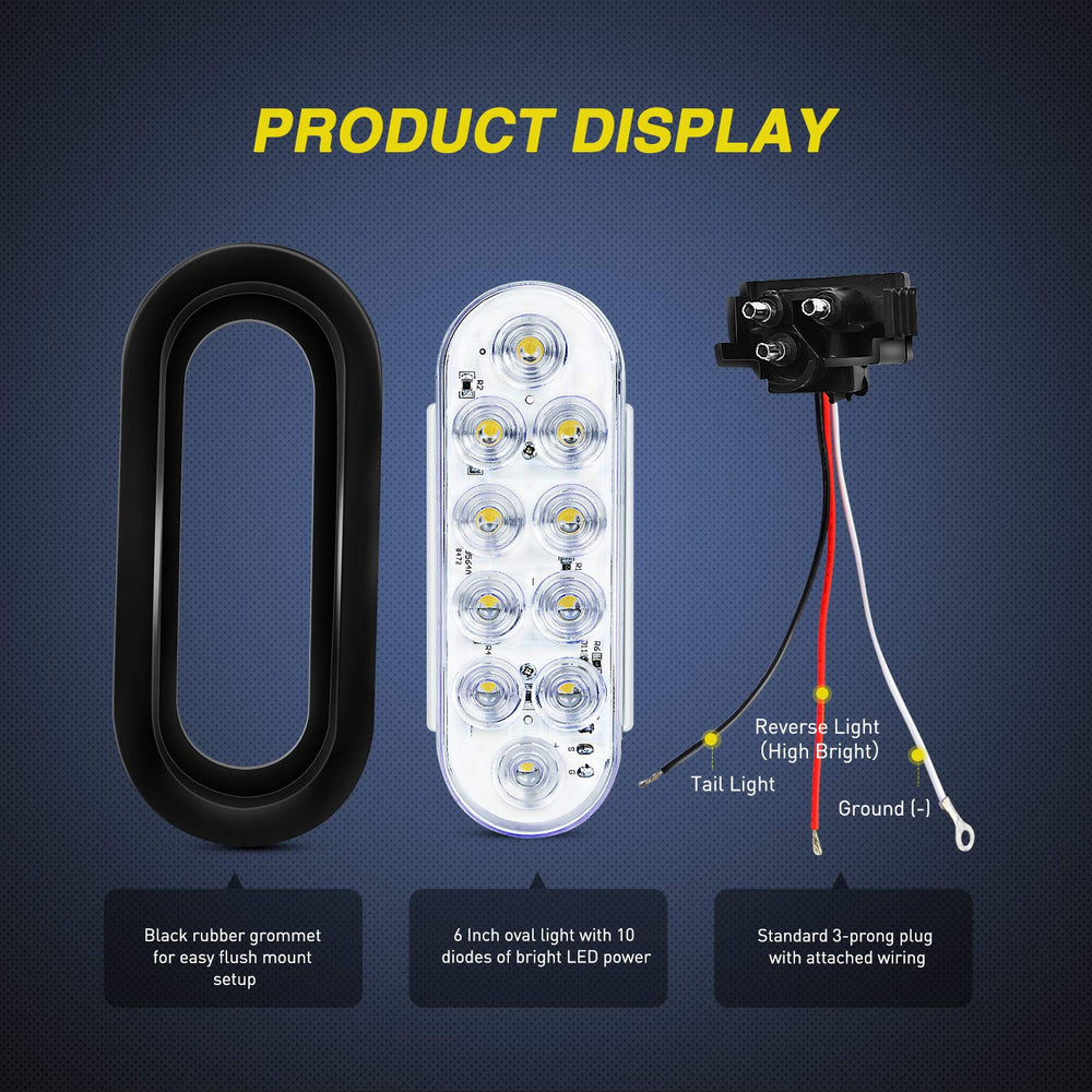 Nilight back view with 3-prong plug demonstrating watertight secure connection